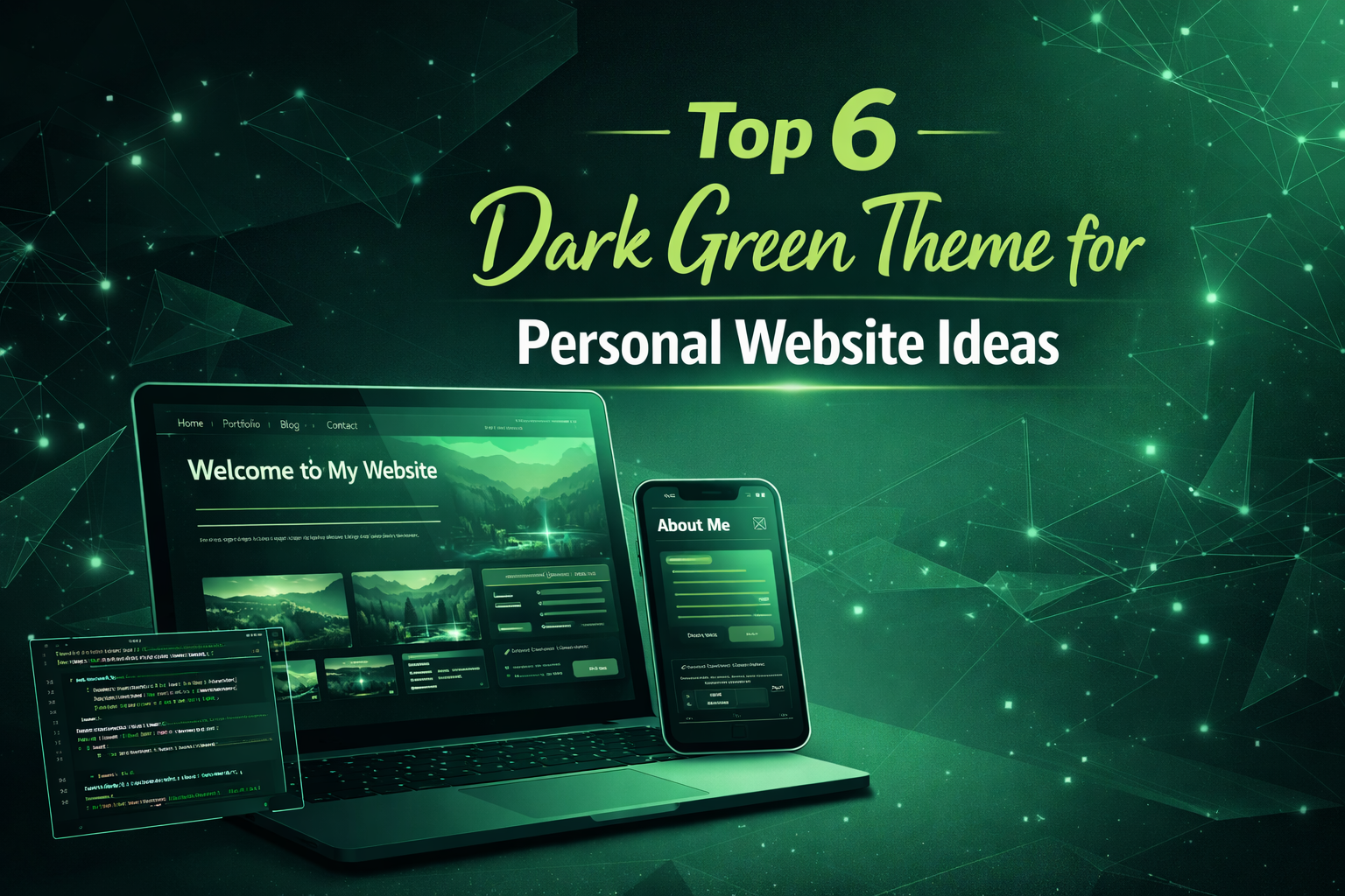 Top 6 dark green theme for personal website​ Ideas
